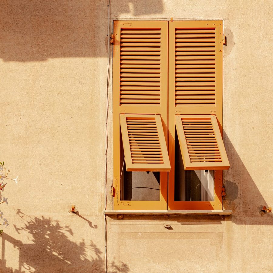 Shuttered windows on an Italian townhouse